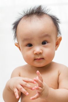 Asian Chinese Baby Portrait Close Up Studio Shot