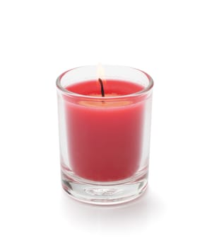 Candle in glass isolate on white background