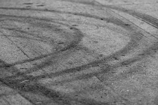 Tire marks on road track for background