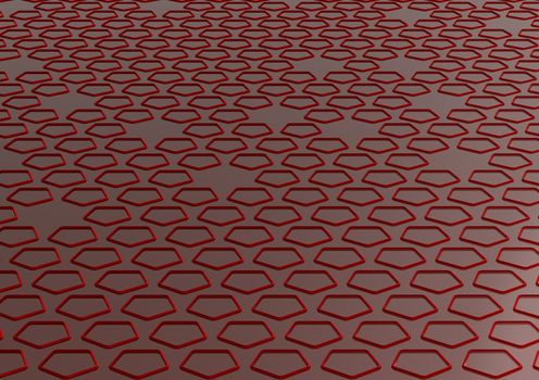 Abstract Pentagon background 3d illustration or backdrop.