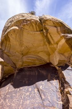 Newspaper Rock State Historic Monument in Glen Canyon Utah