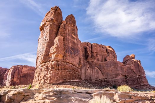 high red rocks formations in monument valley utah