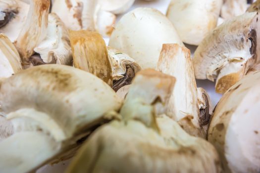 raw sliced mushrooms ready for grilling