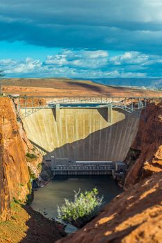 lake powell dam and bridge in page arizona