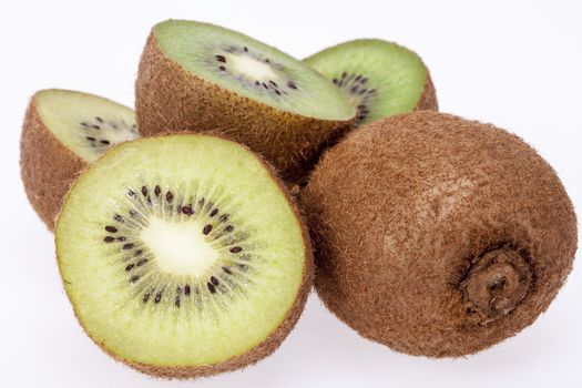 fruit of fresh kiwi on white background