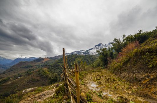 The  Rice field terraces. Sapa Vietnam. Cloudscape