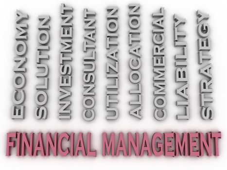 3d image Financial management issues concept word cloud background