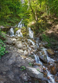  Beautifu mountains  waterfal with rock