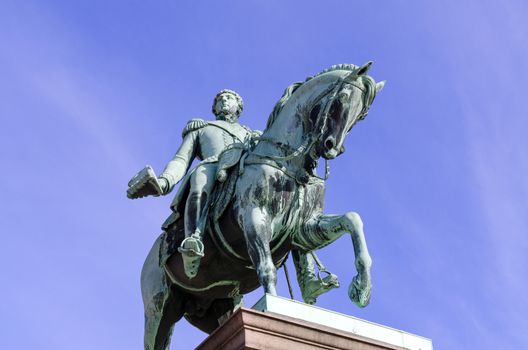 Statue of King Karl Johan outside The Royal palace in Oslo.