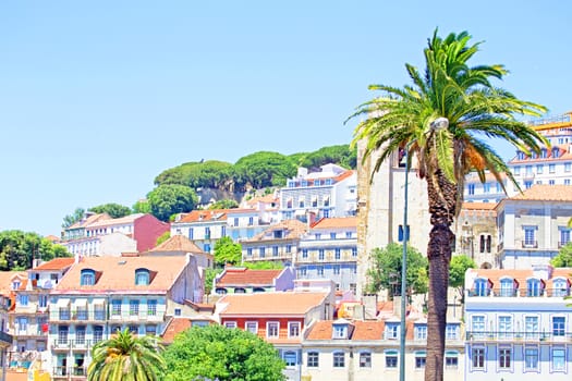 View on the old city from Lisbon in Portugal