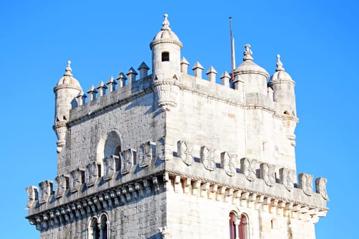 Detail from the tower of Belem in Lisbon Portugal