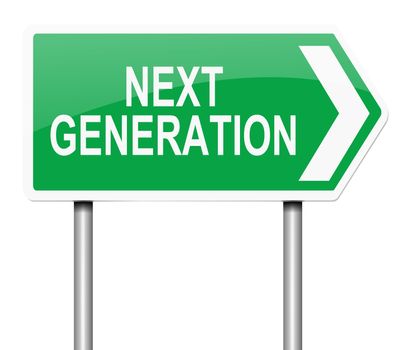 Illustration depicting a sign with a next generation concept.