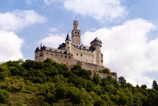Marksburg Castle at the River Rhine in Germany