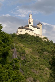 Marksburg Castle at the River Rhine in Germany