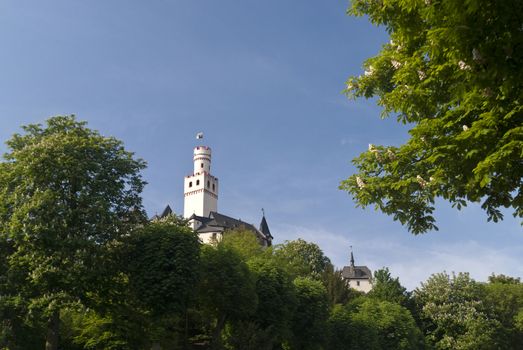 Marksburg Castle at the River Rhine in Germany