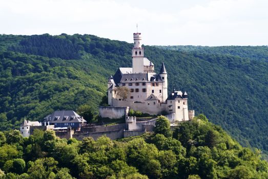 Marksburg Castle at the River Rhine in Germany
