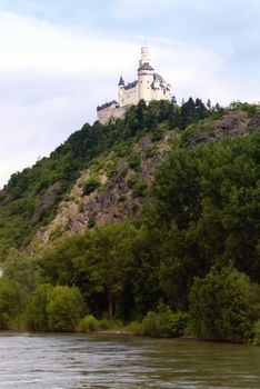 Marksburg Castle at the River Rhine in Germany