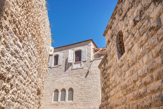 Ancient houses in Jewish Quarter, Jerusalem. Israel