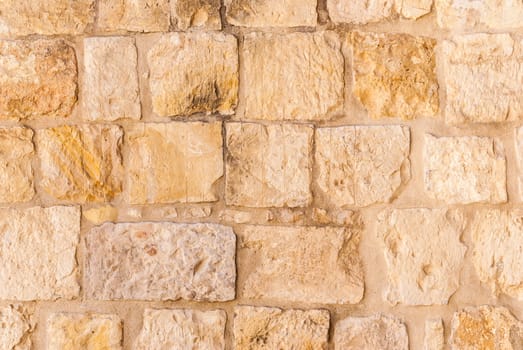 Old wall made of the Jerusalem stone. Israel