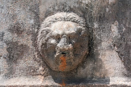 lion head on roman fountain