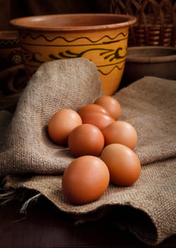 brown eggs in home