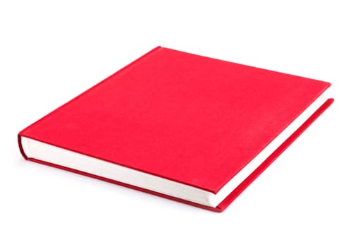 Blank red hardcover book isolated on white