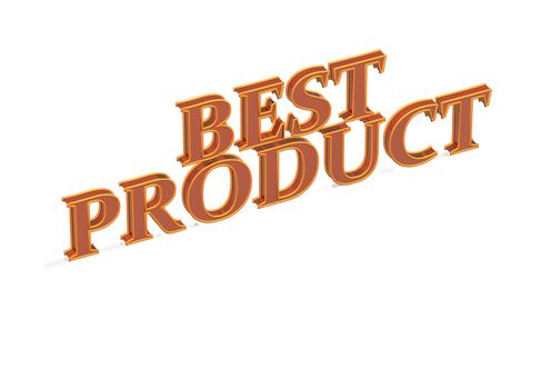Glossy gold three-dimensional inscription Best product as a sign.