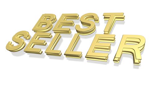 Glossy gold three-dimensional inscription Best seller as a sign.