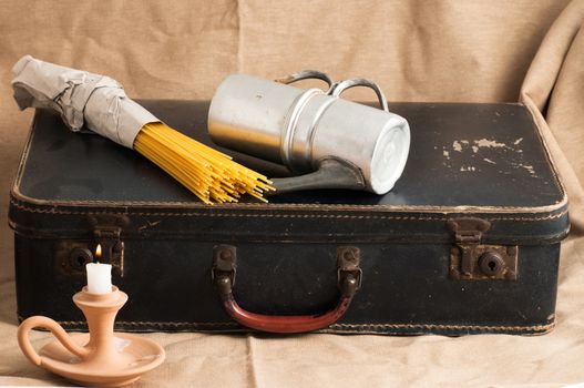 ancient cardboard suitcase