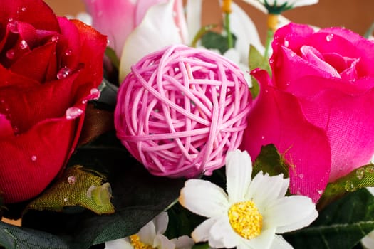 decorative ball and flowers