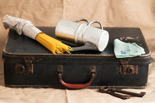 ancient cardboard suitcase