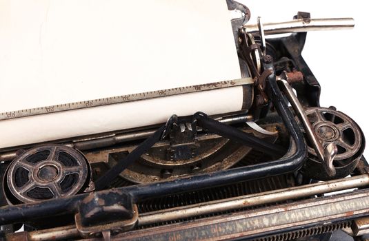 blank sheet in antique typewriter