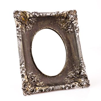 Empty black  vintage frame isolated on white background