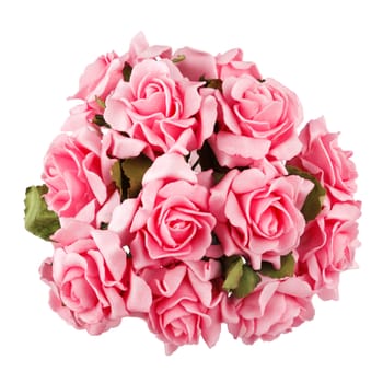 bouquet of pink roses isolated on white background