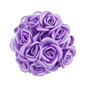 bouquet of small violet roses isolated on white background