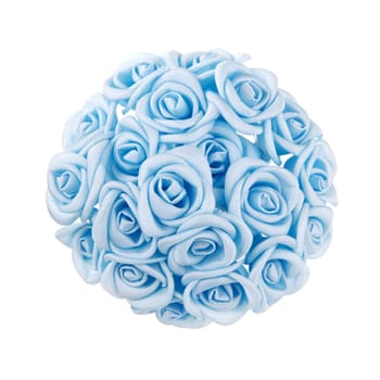 bouquet of small blue roses isolated on white background