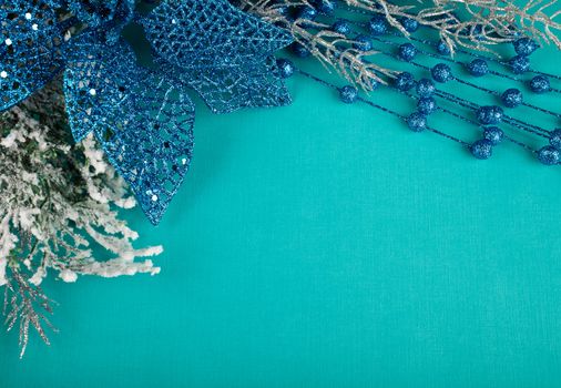 Christmas blue background with space for text or image
