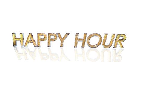Word Happy hour made from many percentage symbols.