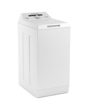 Top loading washing machine on white background