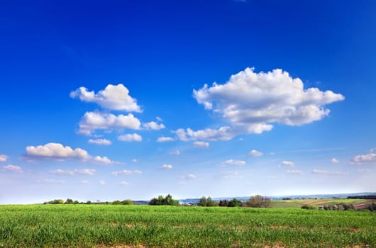Beautiful landscape of blue sky with clouds