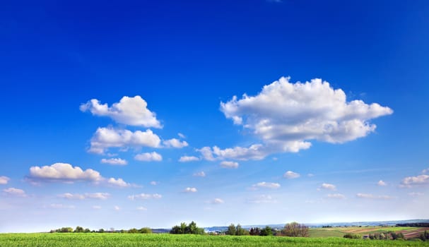 Beautiful landscape of blue sky with clouds