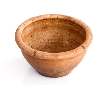 old vintage clay pot isolated
