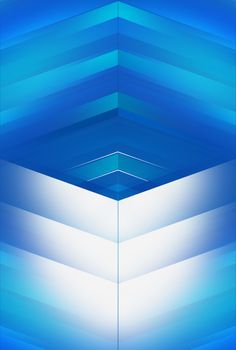 Rows of blue cubes and depth illusion.
