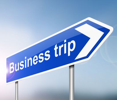 Illustration depicting a sign with a business trip concept.