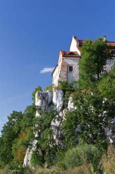The Benedictine Abbey in Tyniec in Poland on blue sky background