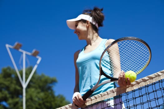 Tennis player, natural colorful tone