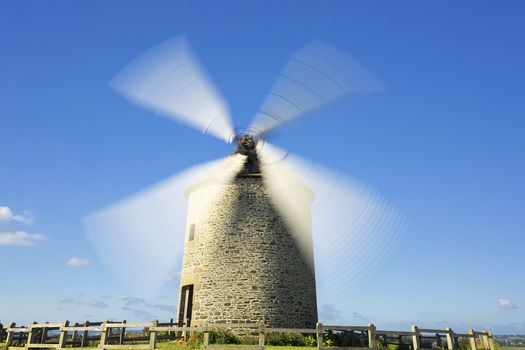 France, the Moidrey windmill in Pontorson in Normandie