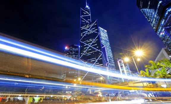 hong kong traffic at night