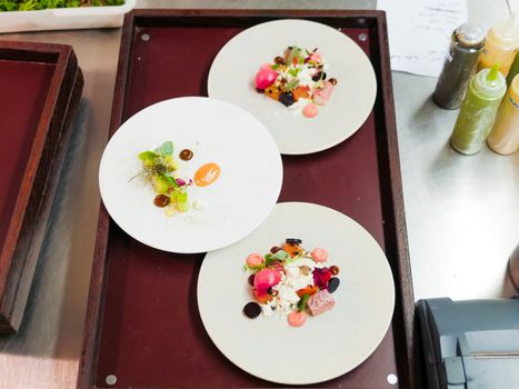 Three Salad of Radishes with Black Quinoa, Creme Fraiche, Fennel, and Dill