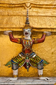 Mythical Giant Guardian Statue at Wat Phra Si Rattana Satsadaram, Bangkok, Thailand